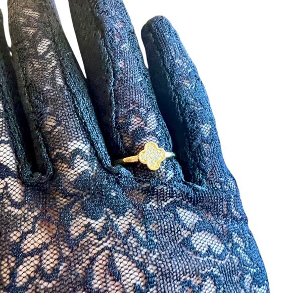 EFFY ENY Women's 14K Yellow Goldplated Sterling Silver Diamond Floral Ring 7 - Picture 5 of 11